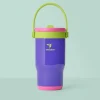Base Brands Spill-Proof Tumbler With Handle, 14 Oz, Purple