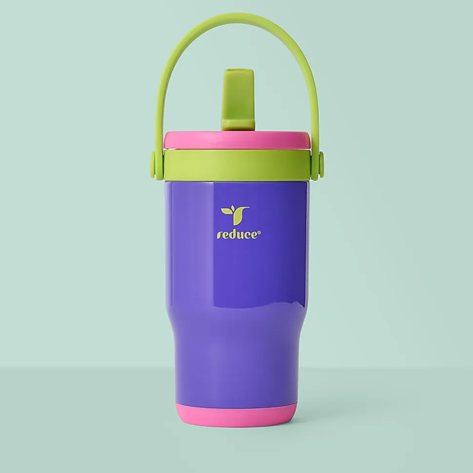 Base Brands Spill-Proof Tumbler With Handle, 14 Oz, Purple