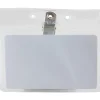 Baumgartens® Horizontal Badge Holder With Clip, 2 1/2" x 3 1/2", Clear, Pack Of 50