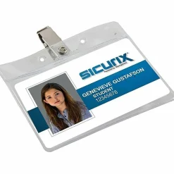 Baumgartens® Horizontal Badge Holder With Clip, 2 1/2