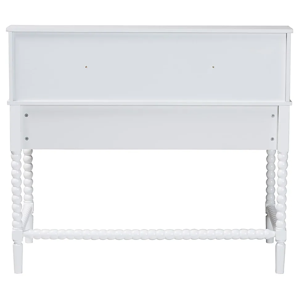 Baxton Studio 48"W Archwood Writing Desk With Hutch, White, Total Qty 1