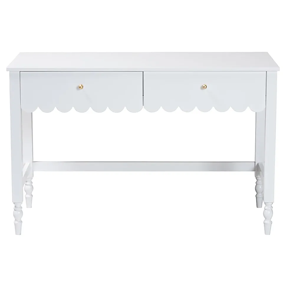 Baxton Studio 47"W Roni Modern Cottage Style Writing Desk With Drawers, White, Total Qty 1