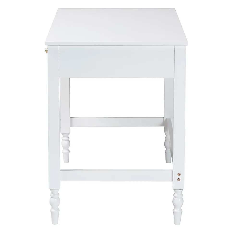 Baxton Studio 47"W Roni Modern Cottage Style Writing Desk With Drawers, White, Total Qty 1