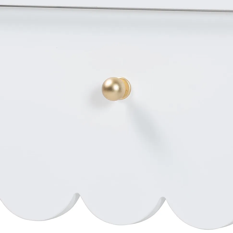 Baxton Studio 47"W Roni Modern Cottage Style Writing Desk With Drawers, White, Total Qty 1