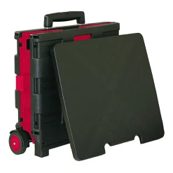 BAZIC Products Folding Cart On Wheels With Lid Cover, 18