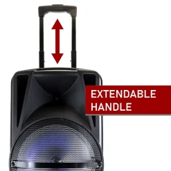 BeFree Sound Bluetooth® Rechargeable Portable Wireless PA Party Speaker With Colored LED Lights, Black