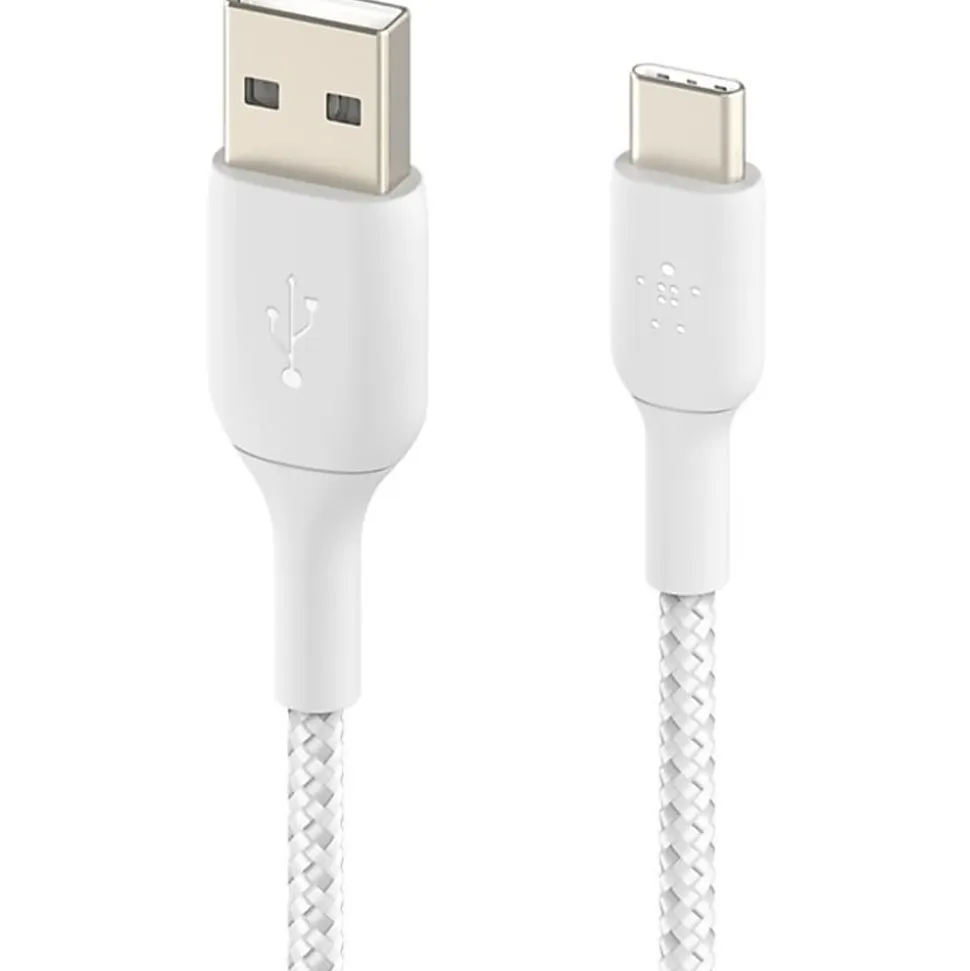 Belkin BoostCharge Braided USB-A to USB-C Power Cable, 3.3', White