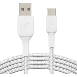 Belkin BoostCharge Braided USB-A to USB-C Power Cable, 3.3', White