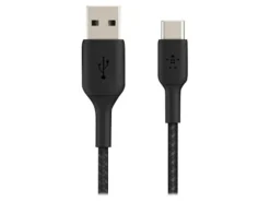 Belkin BoostCharge Braided USB-A to USB-C Power Cable, 1M/ 3.3 Ft, Black