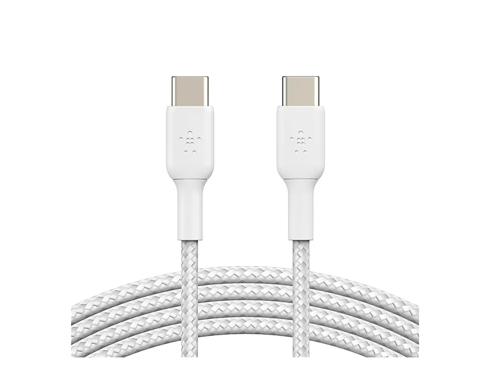 Belkin BoostCharge Braided USB-C To USB-C Cable, 1M/3.3ft, White