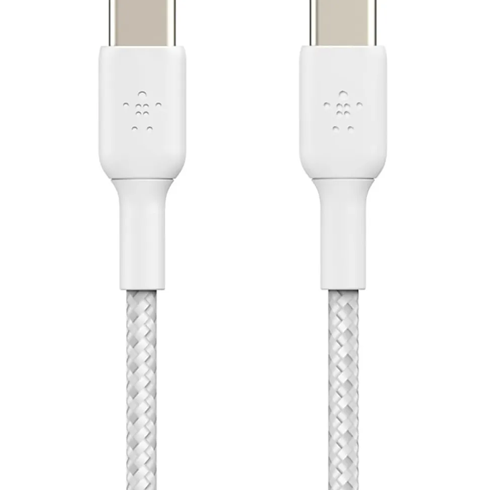 Belkin BoostCharge Braided USB-C To USB-C Cable, 1M/3.3ft, White