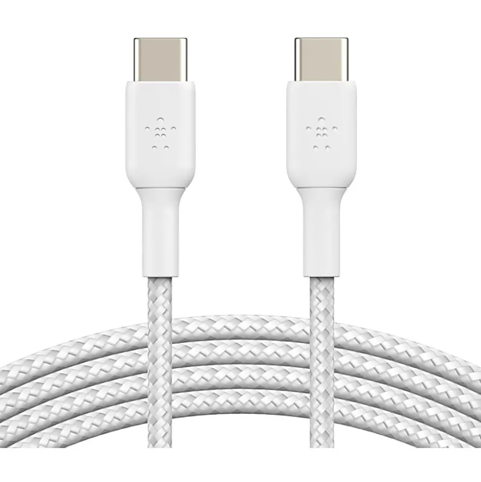Belkin BoostCharge Braided USB-C To USB-C Cable, 1M/3.3ft, White