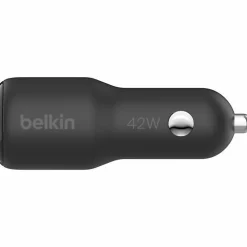 Belkin BoostCharge Dual Car Charger 42W - 12 V DC Input - Black