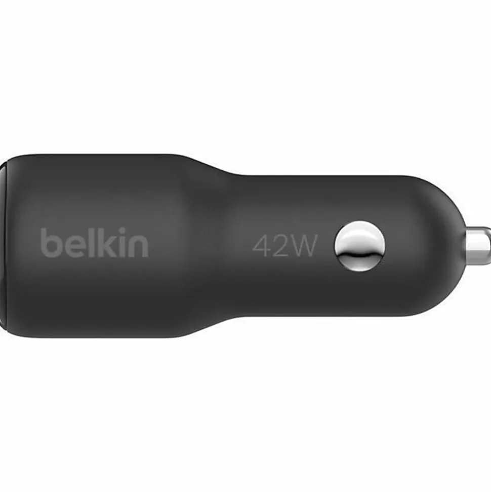 Belkin BoostCharge Dual Car Charger 42W - 12 V DC Input - Black