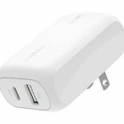 Belkin BoostCharge Dual Wall Charger, For Iphone/Samsung/Google, 42W, White, WCB009dqWH