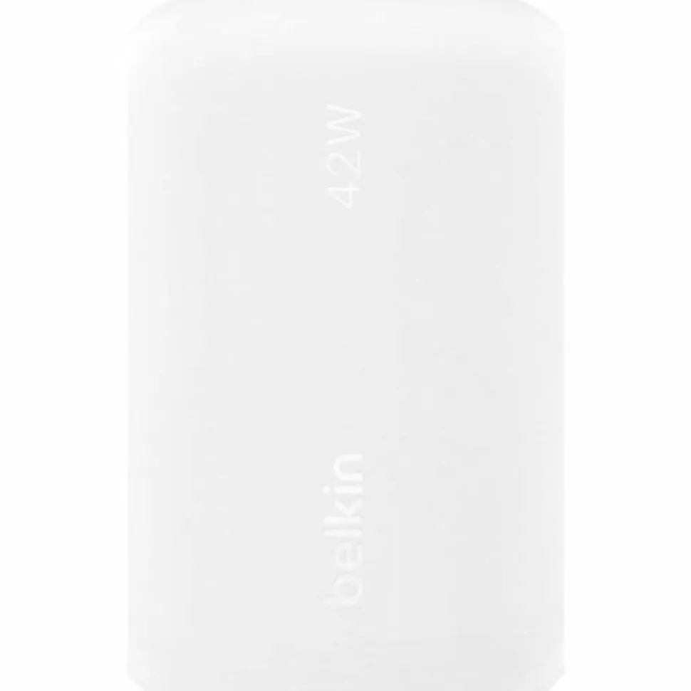 Belkin BoostCharge Dual Wall Charger, For Iphone/Samsung/Google, 42W, White, WCB009dqWH