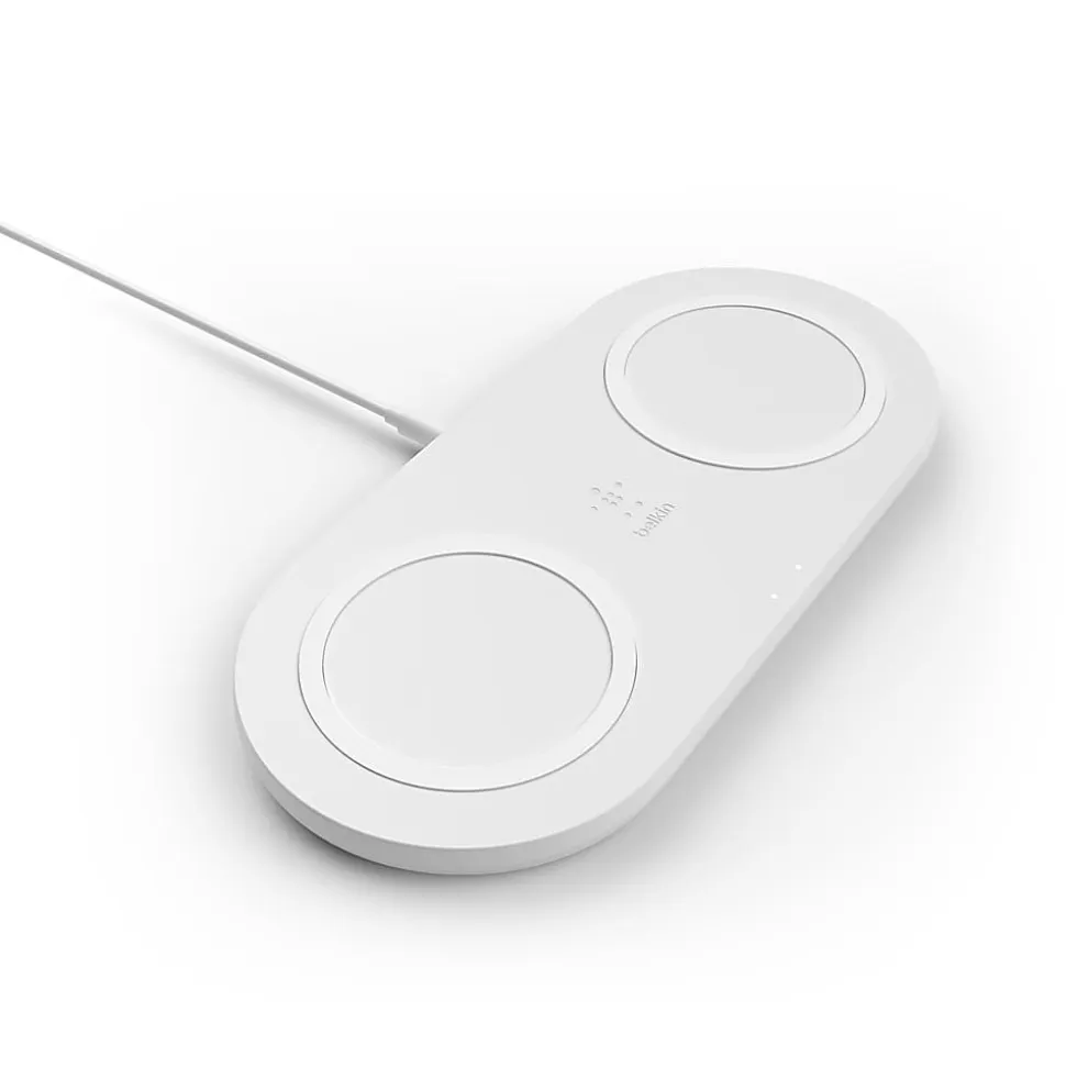 Belkin BoostCharge Dual 10-Watt Wireless Charging Pads, White