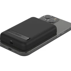 Belkin BoostCharge Magnetic Wireless Power Bank 5K + Stand - For iPhone 13 Pro, iPhone 12 - 5000 mAh - Black