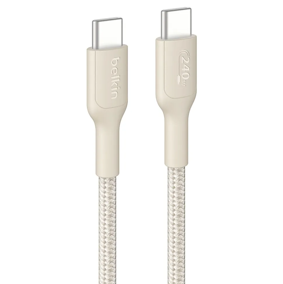 Belkin BoostCharge Pro Braided USB-C To USB-C 240W Charging Cable, Sand