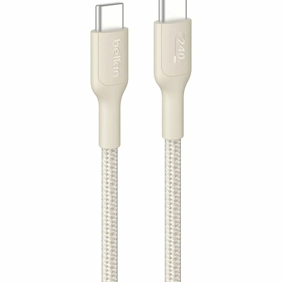 Belkin BoostCharge Pro Braided USB-C To USB-C 240W Charging Cable, Sand