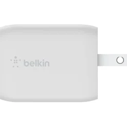 Belkin BoostCharge Pro Dual USB-C GaN Wall Charger with PPS 65W Laptop Chromebook Charging, Power Adapter, WCH013DQWH