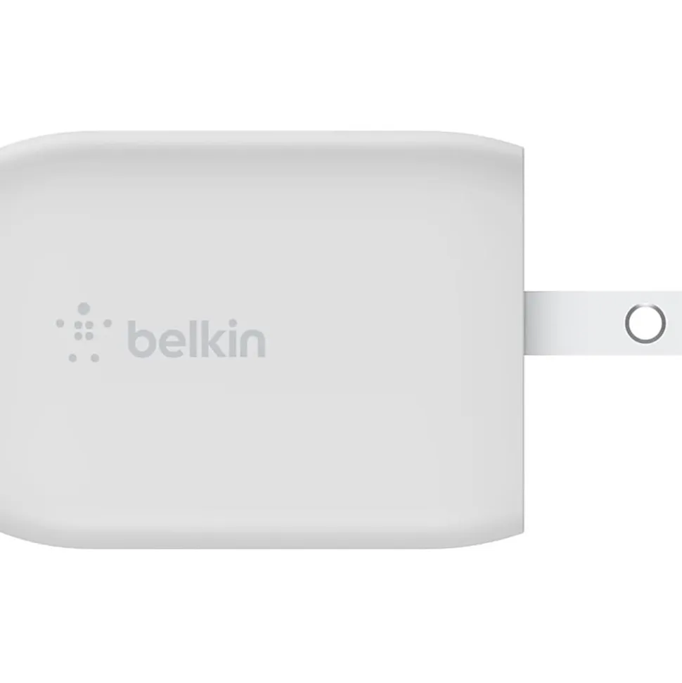 Belkin BoostCharge Pro Dual USB-C GaN Wall Charger with PPS 65W Laptop Chromebook Charging, Power Adapter, WCH013DQWH