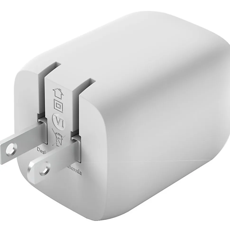 Belkin BoostCharge Pro Dual USB-C GaN Wall Charger with PPS 65W Laptop Chromebook Charging, Power Adapter, WCH013DQWH