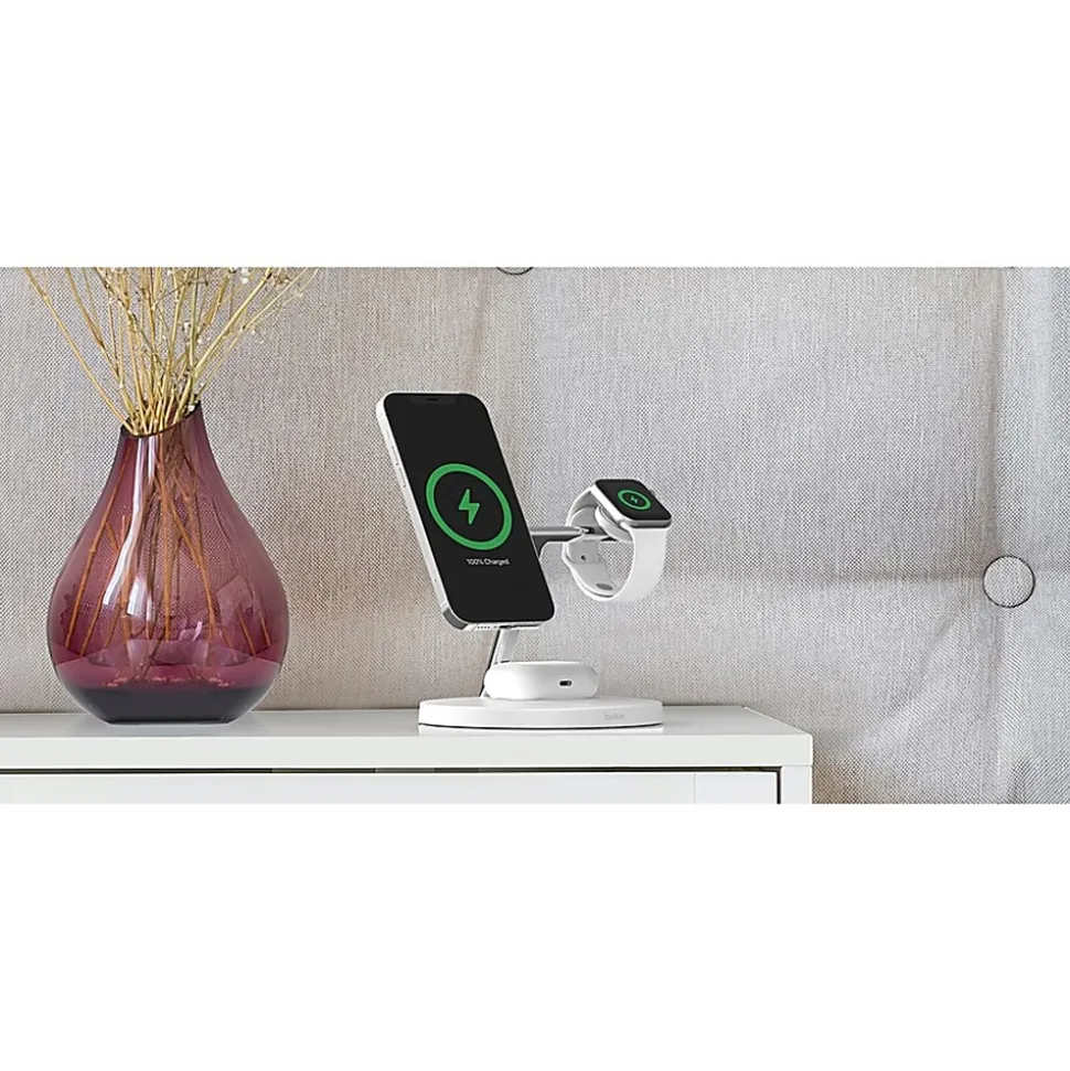 Belkin BoostCharge Pro 3-in-1 Wireless Charger, White