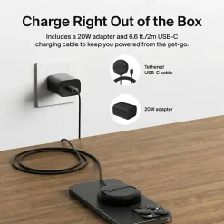 Belkin BoostCharge Pro Magnetic Wireless Charging Pad, Black, WIA011TTBK
