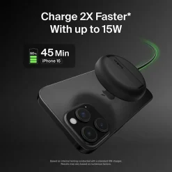 Belkin BoostCharge Pro Magnetic Wireless Charging Pad, Black, WIA011TTBK