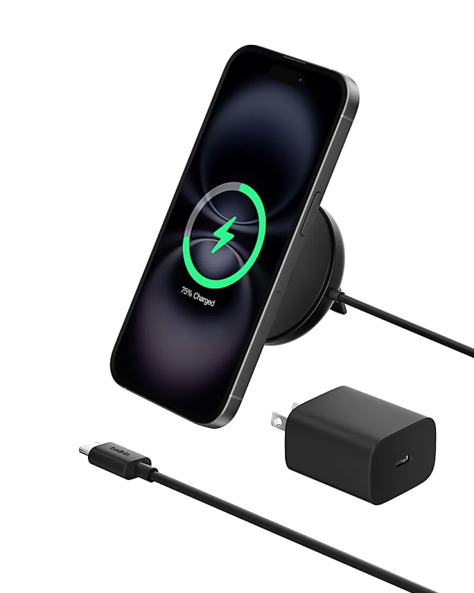 Belkin BoostCharge Pro Magnetic Wireless Charging Pad, Black, WIA011TTBK