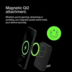 Belkin BoostCharge Pro Power Bank Magnetic Power Bank With Qi2 15W 10K - For Qi2-enabled Device, iPhone, Smartphone - Black