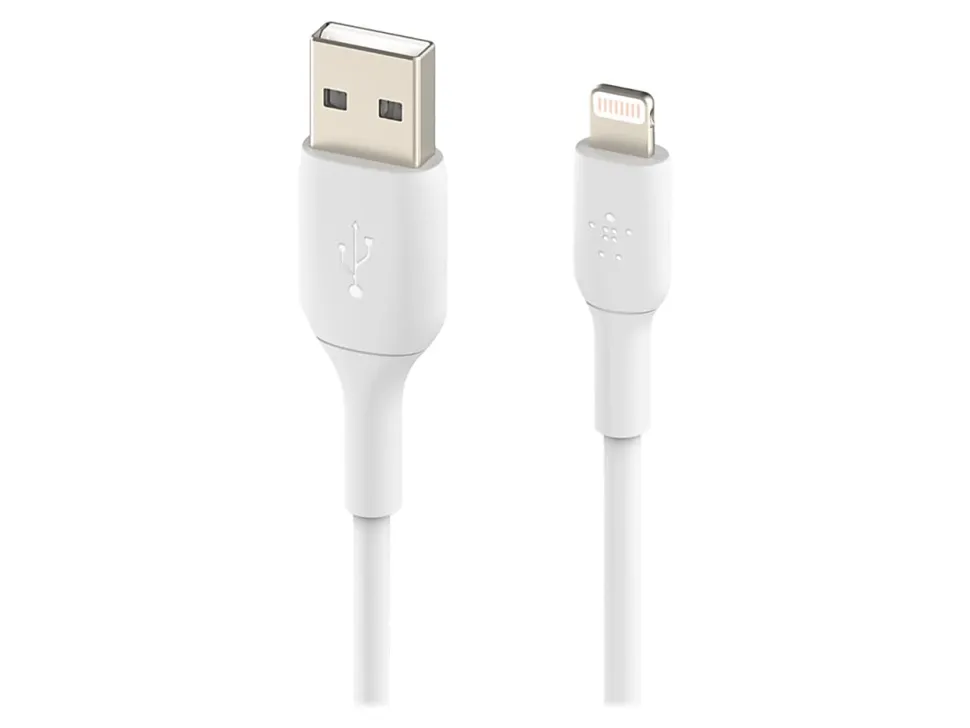 Belkin BoostCharge USB-A To Lightning PVC Cable 2-Pack, 1M/ 3.3 FT, White