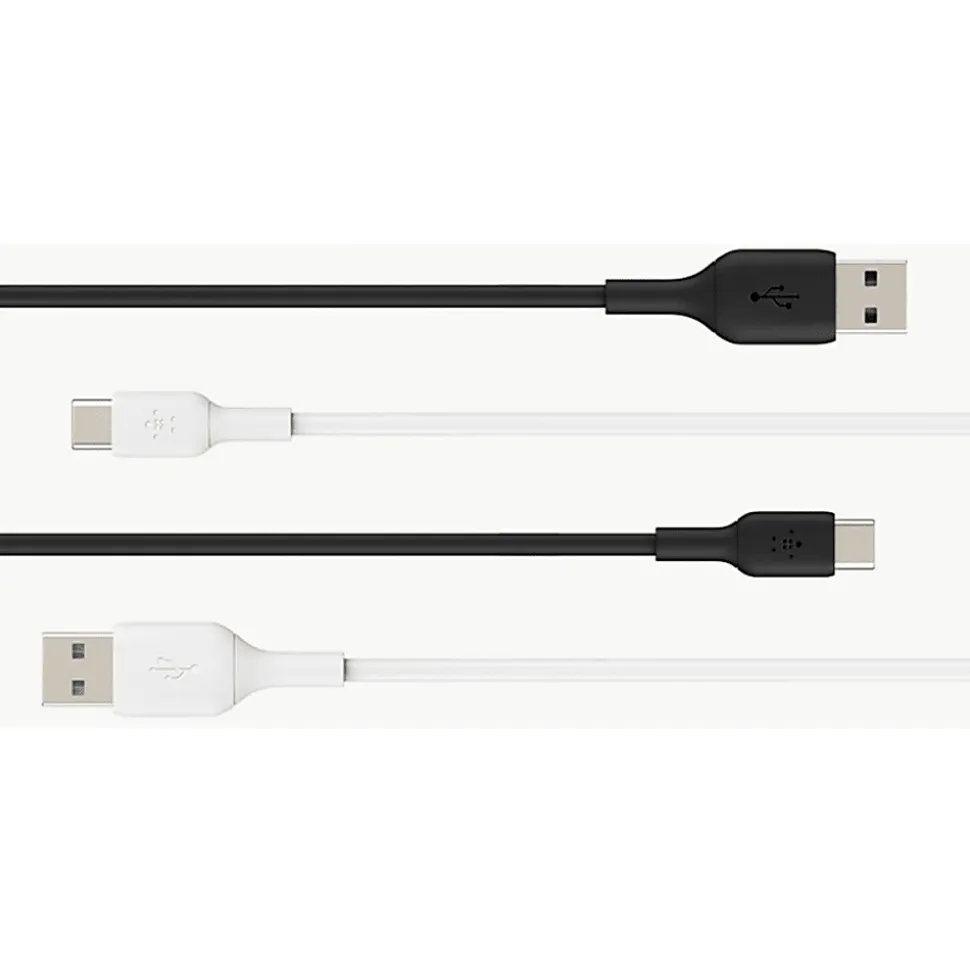 Belkin BoostCharge USB-C to USB-A Cable (1 meter/3.3 foot, White) - 3.28 ft USB/USB-C Data Transfer Cable - CAB001BT1MWH