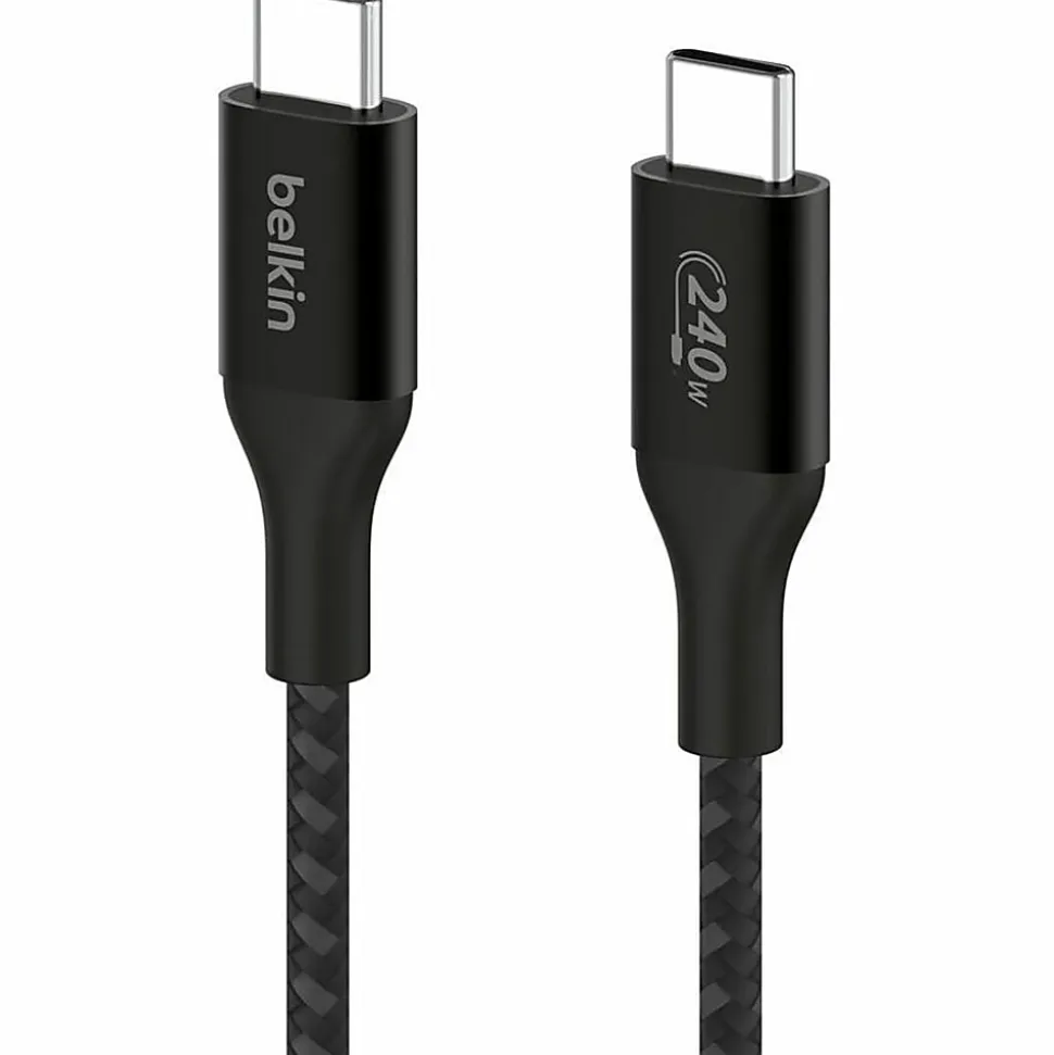 Belkin BoostCharge USB-C to USB-C Cable 240W - 6.56 ft USB-C Data Transfer Cable - CAB015BT2MBK