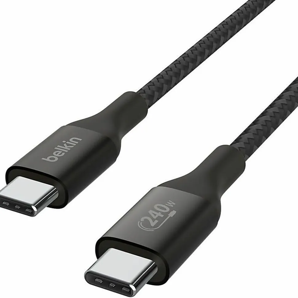 Belkin BoostCharge USB-C to USB-C Cable 240W - 6.56 ft USB-C Data Transfer Cable - CAB015BT2MBK