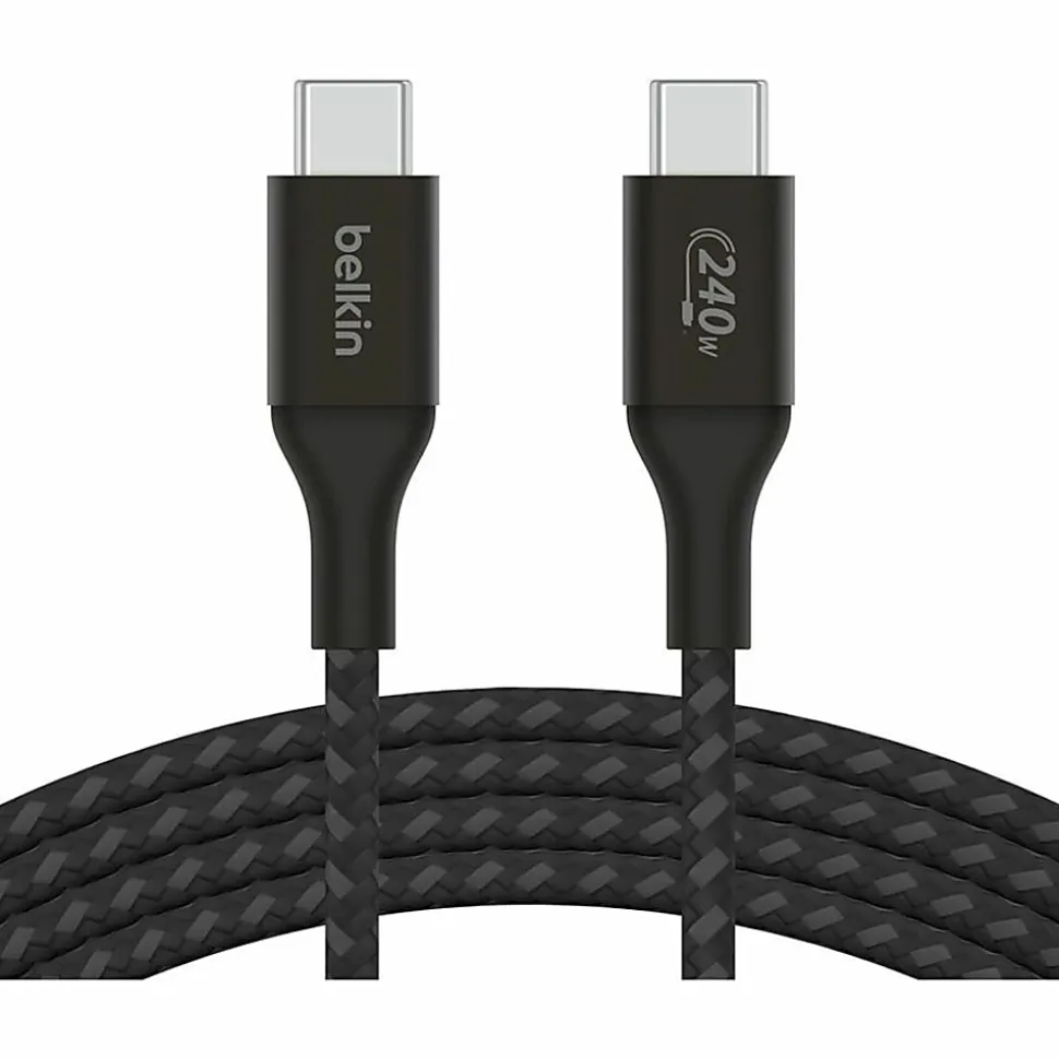Belkin BoostCharge USB-C to USB-C Cable 240W - 6.56 ft USB-C Data Transfer Cable - CAB015BT2MBK