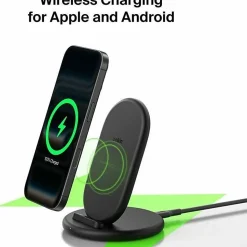 Belkin BoostCharge Wireless Charging Stand With 20W USB-C, Black, WIB006TTBK