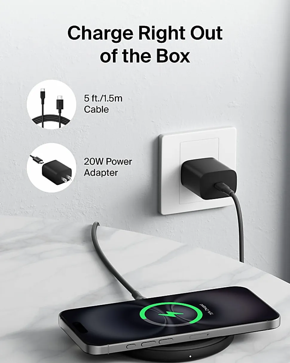 Belkin BoostCharge 15W Wireless Charging Pad, Black