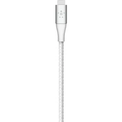 Belkin Braided USB-C to Lightning Cable (2m/6.6ft, White) - 6.60 ft Lightning/USB-C Data Transfer Cable - CAA004BT2MWH