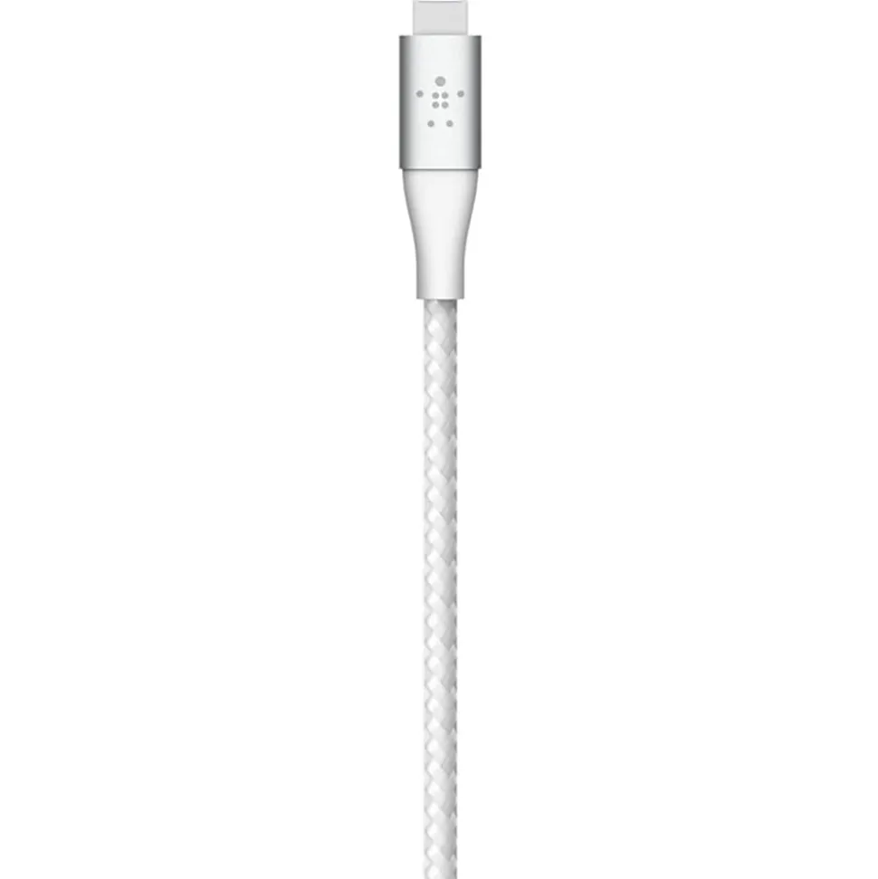 Belkin Braided USB-C to Lightning Cable (2m/6.6ft, White) - 6.60 ft Lightning/USB-C Data Transfer Cable - CAA004BT2MWH