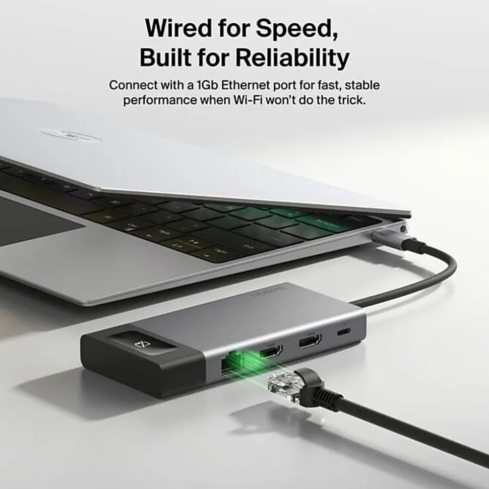 Belkin Connect 8-Port Dual Display USB-C Hub For Display, Monitor, Workstation, Notebook, MacBook, Tablet, Smartphone