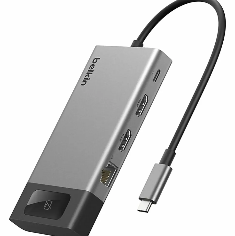 Belkin Connect 8-Port Dual Display USB-C Hub For Display, Monitor, Workstation, Notebook, MacBook, Tablet, Smartphone