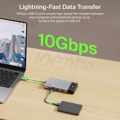 Belkin Connect 8-Port Dual Display USB-C Hub For Display, Monitor, Workstation, Notebook, MacBook, Tablet, Smartphone