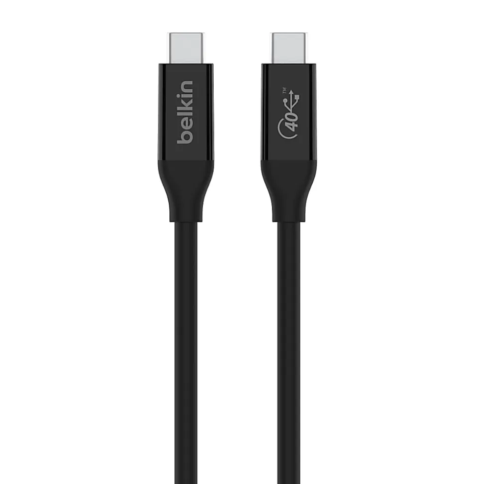 Belkin Connect USB4 Cable, 100W, 40 Gbps, 2.6 Ft, Black