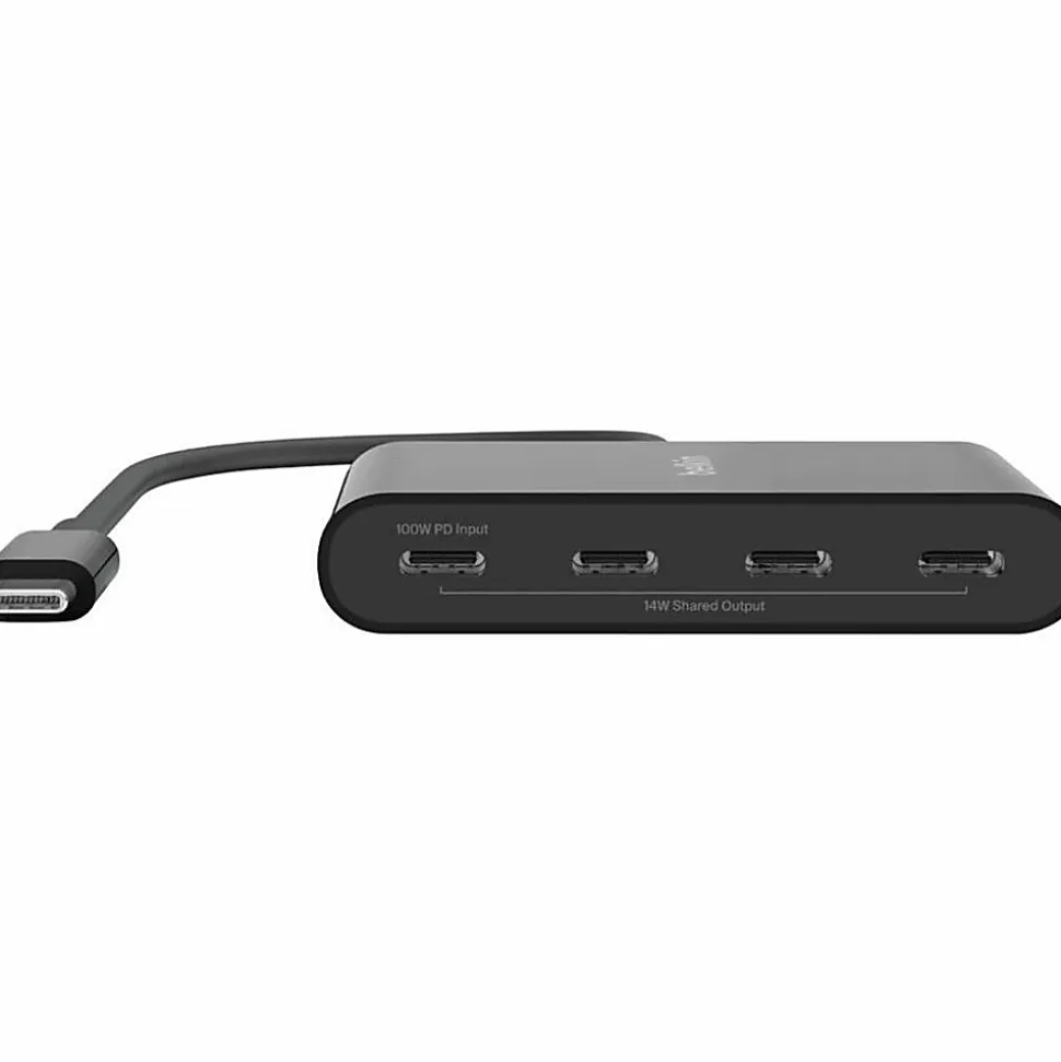Belkin Connect USB-C 4-Port Hub, Adapter Dongle, 4xUSB-C Ports & 100W PD Max 10Gbps Data Transfer Mac/Chromebook - AVC018BTBK
