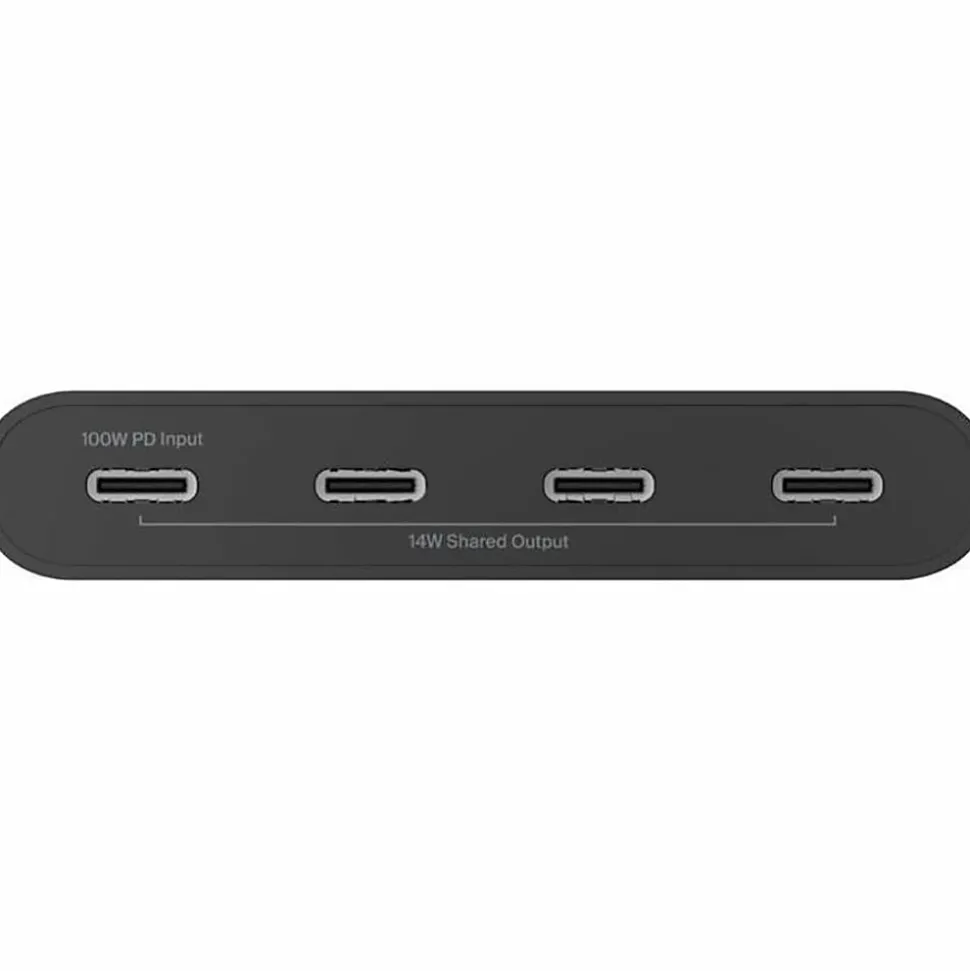 Belkin Connect USB-C 4-Port Hub, Adapter Dongle, 4xUSB-C Ports & 100W PD Max 10Gbps Data Transfer Mac/Chromebook - AVC018BTBK