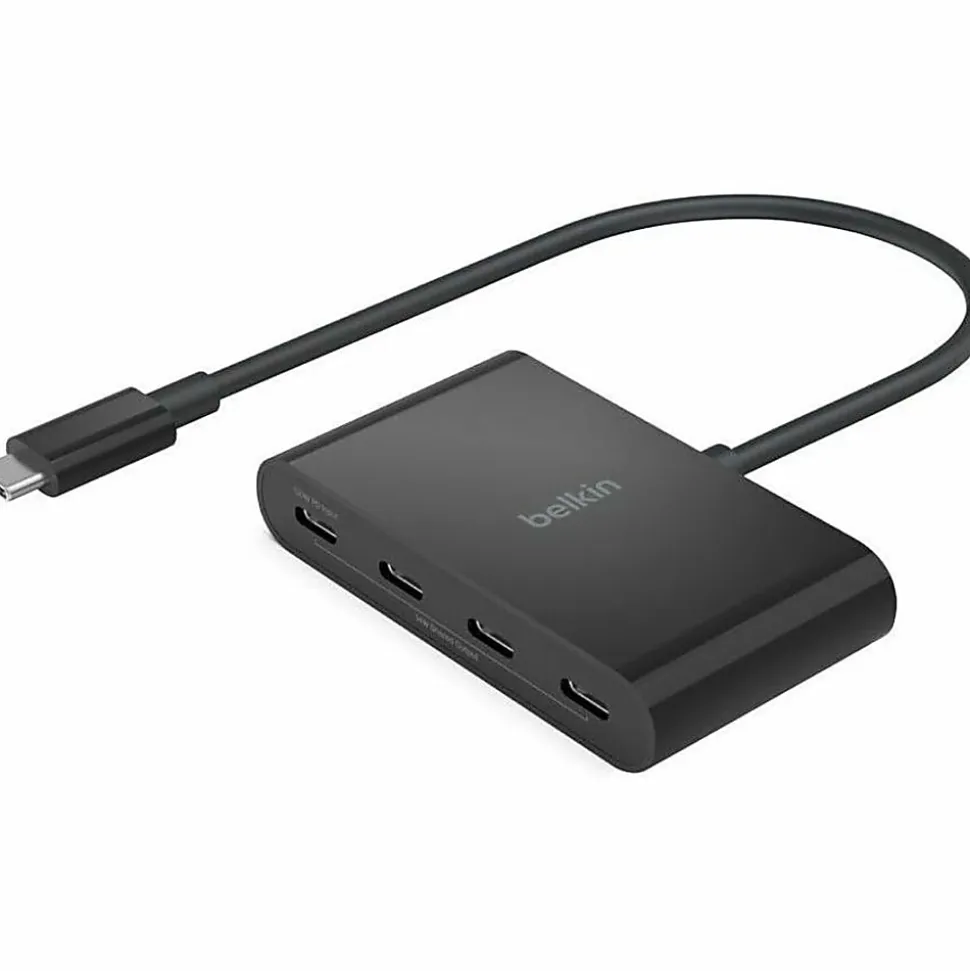 Belkin Connect USB-C 4-Port Hub, Adapter Dongle, 4xUSB-C Ports & 100W PD Max 10Gbps Data Transfer Mac/Chromebook - AVC018BTBK