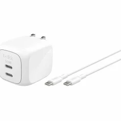 Belkin Dual USB-C GaN Wall Charger 50W - 50 W - 5 A
