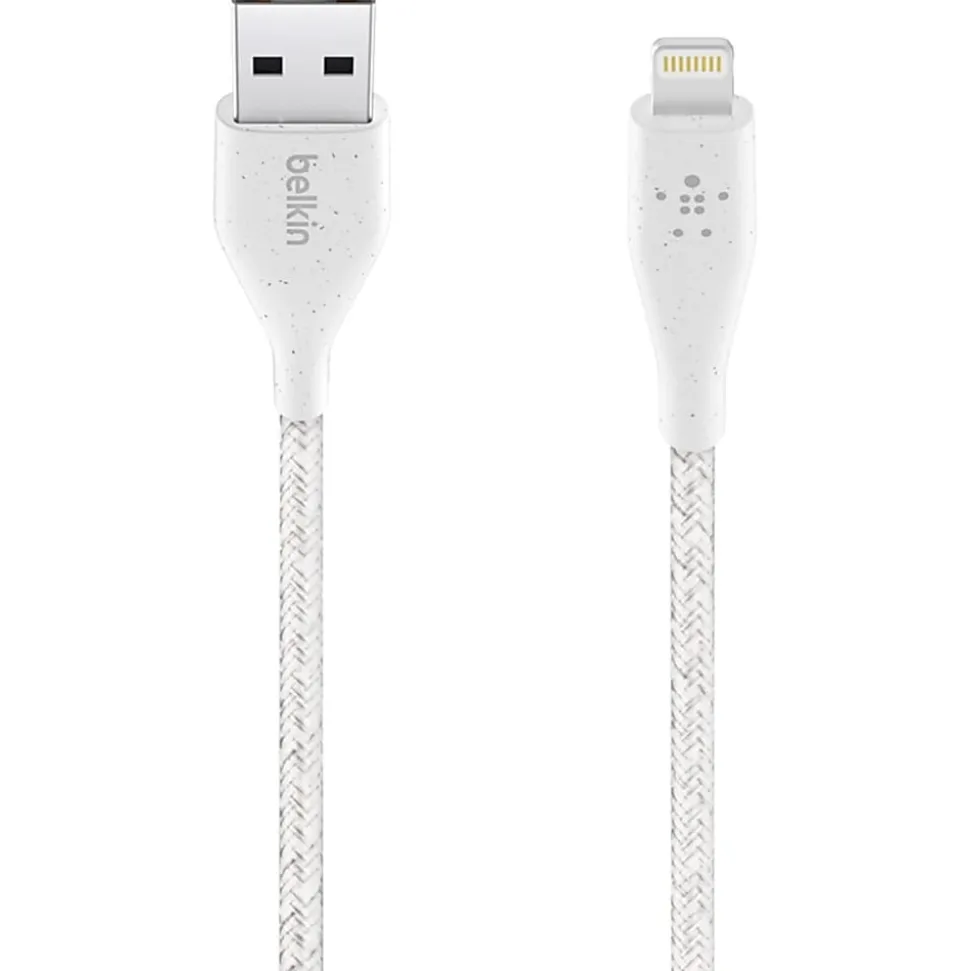 Belkin® DuraTek Plus Lightning To USB-A Cable With Strap, 6', Black, F8J236BT06-WHT